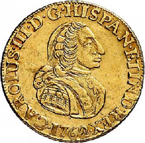 2 Escudos Obverse Image minted in SPAIN in 1762JM (1759-88  -  CARLOS III)  - The Coin Database