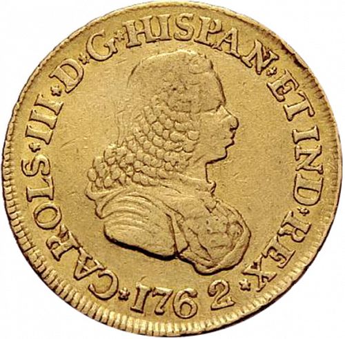 2 Escudos Obverse Image minted in SPAIN in 1762J (1759-88  -  CARLOS III)  - The Coin Database