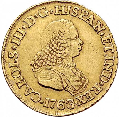 2 Escudos Obverse Image minted in SPAIN in 1763J (1759-88  -  CARLOS III)  - The Coin Database