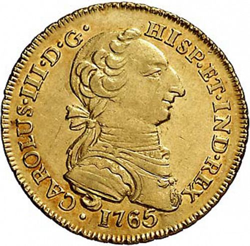 2 Escudos Obverse Image minted in SPAIN in 1765MF (1759-88  -  CARLOS III)  - The Coin Database