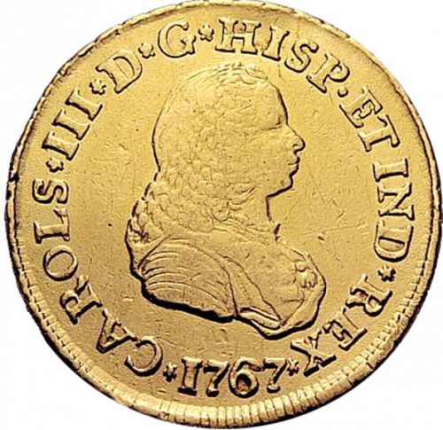 2 Escudos Obverse Image minted in SPAIN in 1767J (1759-88  -  CARLOS III)  - The Coin Database