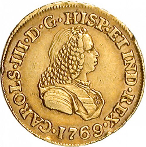 2 Escudos Obverse Image minted in SPAIN in 1769J (1759-88  -  CARLOS III)  - The Coin Database