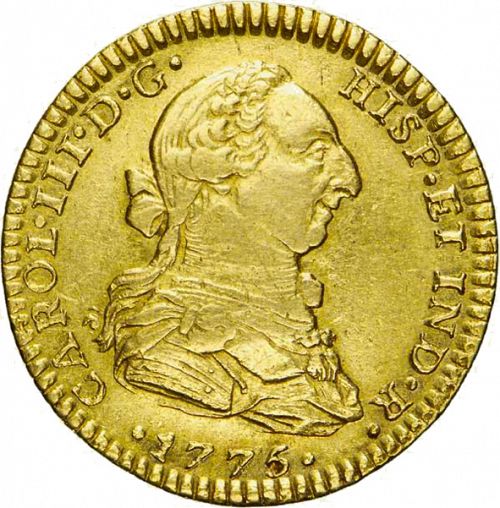 2 Escudos Obverse Image minted in SPAIN in 1775FM (1759-88  -  CARLOS III)  - The Coin Database