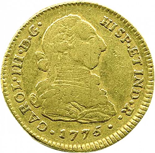 2 Escudos Obverse Image minted in SPAIN in 1775JS (1759-88  -  CARLOS III)  - The Coin Database