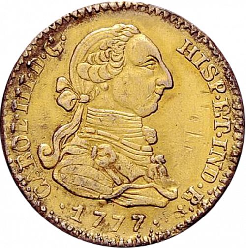2 Escudos Obverse Image minted in SPAIN in 1777PJ (1759-88  -  CARLOS III)  - The Coin Database