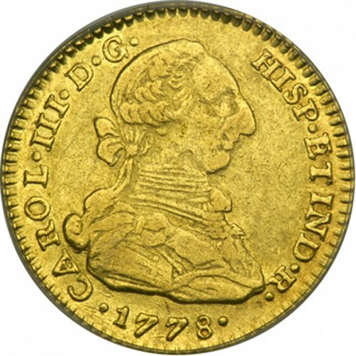 2 Escudos Obverse Image minted in SPAIN in 1778JJ (1759-88  -  CARLOS III)  - The Coin Database