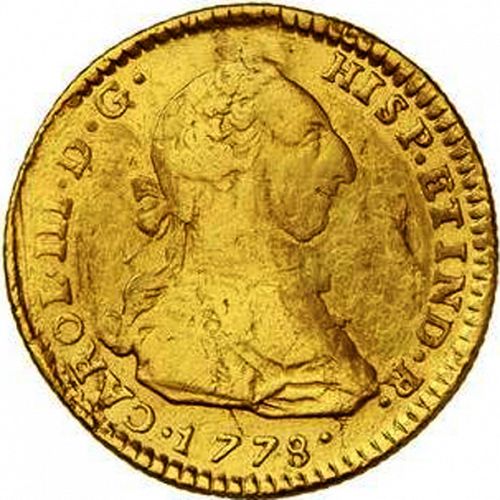 2 Escudos Obverse Image minted in SPAIN in 1778MJ (1759-88  -  CARLOS III)  - The Coin Database