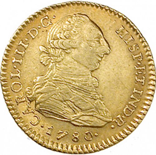 2 Escudos Obverse Image minted in SPAIN in 1780JJ (1759-88  -  CARLOS III)  - The Coin Database