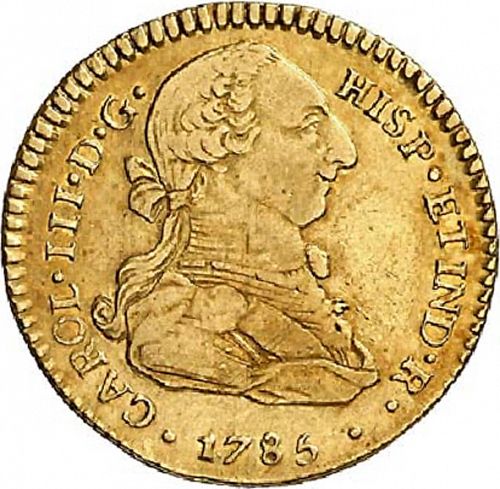 2 Escudos Obverse Image minted in SPAIN in 1785M (1759-88  -  CARLOS III)  - The Coin Database