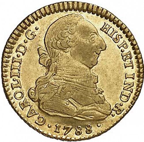 2 Escudos Obverse Image minted in SPAIN in 1788SF (1759-88  -  CARLOS III)  - The Coin Database
