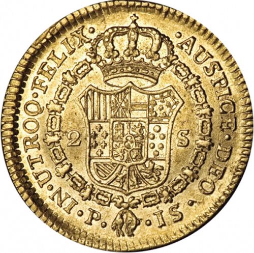 2 Escudos Reverse Image minted in SPAIN in 1772JS (1759-88  -  CARLOS III)  - The Coin Database