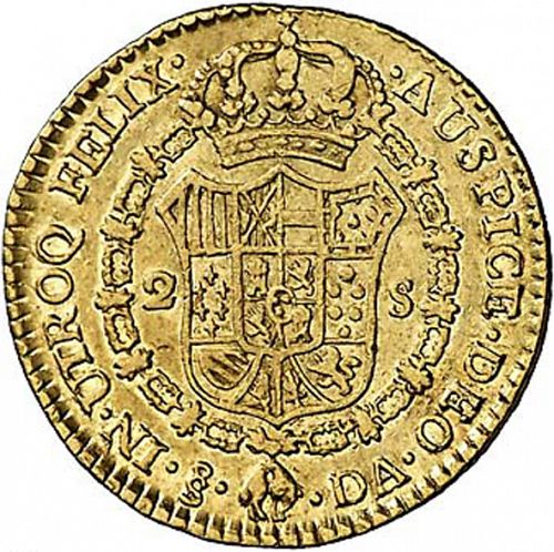 2 Escudos Reverse Image minted in SPAIN in 1774DA (1759-88  -  CARLOS III)  - The Coin Database