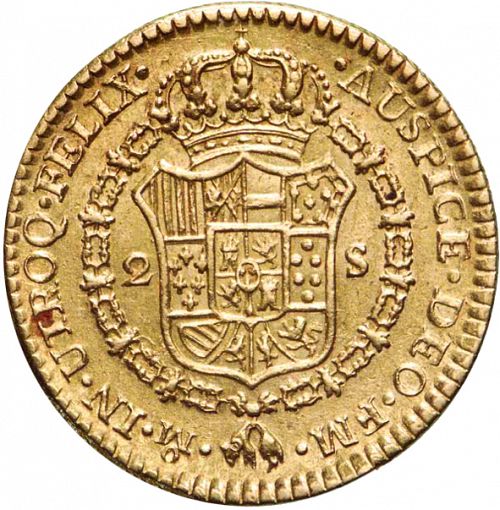 2 Escudos Reverse Image minted in SPAIN in 1775FM (1759-88  -  CARLOS III)  - The Coin Database