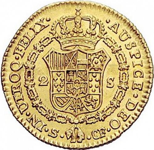 2 Escudos Reverse Image minted in SPAIN in 1777CF (1759-88  -  CARLOS III)  - The Coin Database