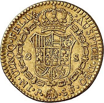 2 Escudos Reverse Image minted in SPAIN in 1781SF (1759-88  -  CARLOS III)  - The Coin Database