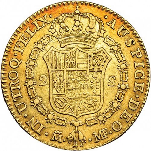 2 Escudos Reverse Image minted in SPAIN in 1790MF (1788-08  -  CARLOS IV)  - The Coin Database