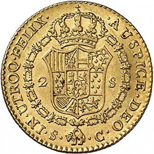 2 Escudos Reverse Image minted in SPAIN in 1791C (1788-08  -  CARLOS IV)  - The Coin Database