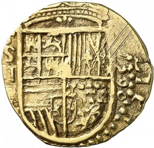 2 Escudos Obverse Image minted in SPAIN in 1590C (1556-98  -  FELIPE II)  - The Coin Database