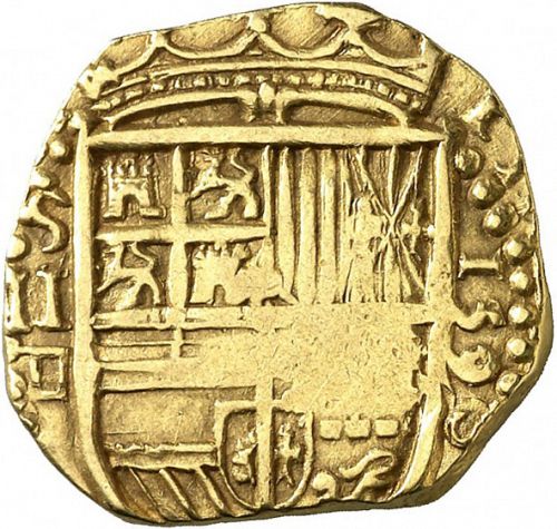 2 Escudos Obverse Image minted in SPAIN in 1590D (1556-98  -  FELIPE II)  - The Coin Database