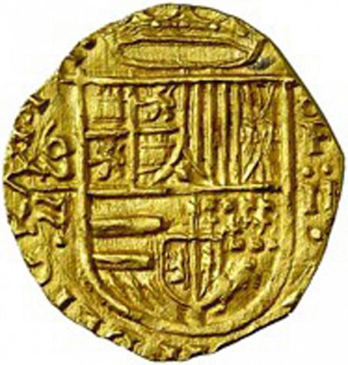 2 Escudos Obverse Image minted in SPAIN in 1592F (1556-98  -  FELIPE II)  - The Coin Database