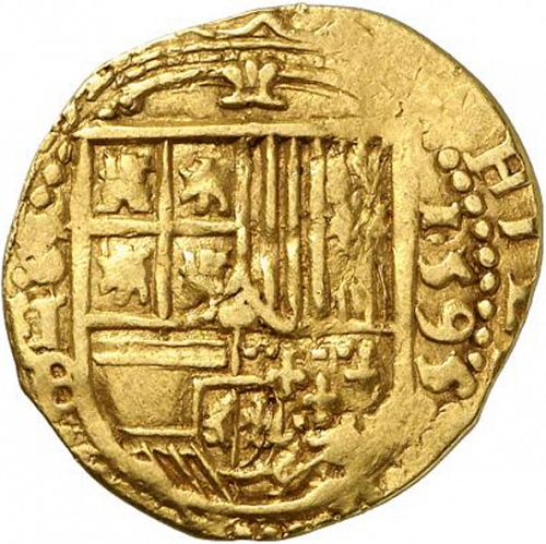 2 Escudos Obverse Image minted in SPAIN in 1595B (1556-98  -  FELIPE II)  - The Coin Database