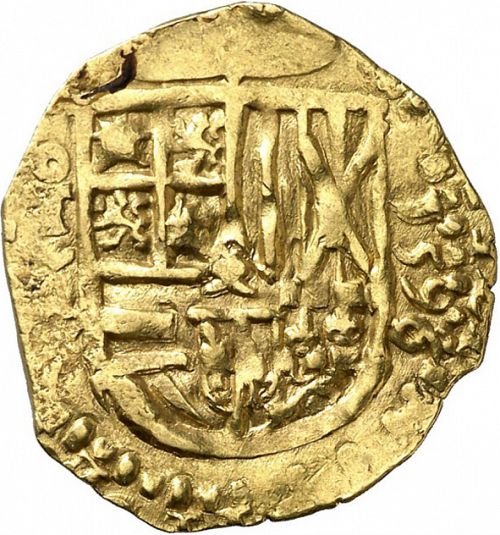 2 Escudos Obverse Image minted in SPAIN in 1596C (1556-98  -  FELIPE II)  - The Coin Database