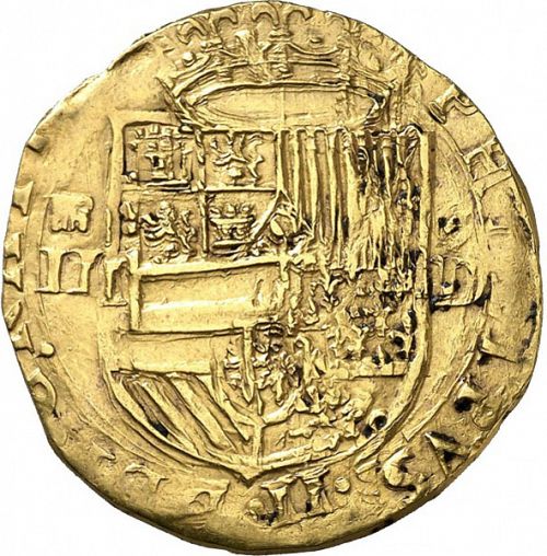 2 Escudos Obverse Image minted in SPAIN in ND/D (1556-98  -  FELIPE II)  - The Coin Database