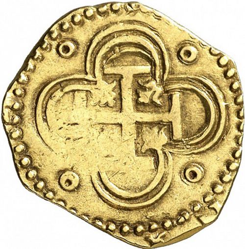 2 Escudos Reverse Image minted in SPAIN in 1590D (1556-98  -  FELIPE II)  - The Coin Database