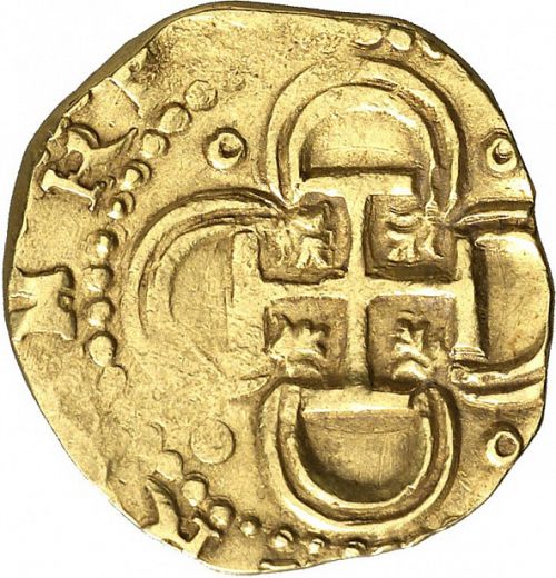 2 Escudos Reverse Image minted in SPAIN in 1592B (1556-98  -  FELIPE II)  - The Coin Database