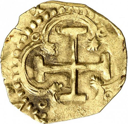 2 Escudos Reverse Image minted in SPAIN in 1596C (1556-98  -  FELIPE II)  - The Coin Database