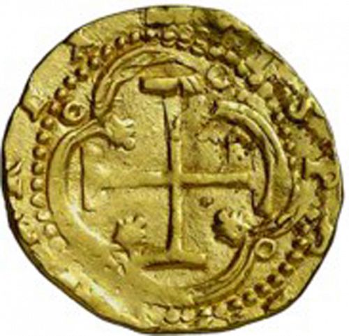 2 Escudos Reverse Image minted in SPAIN in 1597C (1556-98  -  FELIPE II)  - The Coin Database