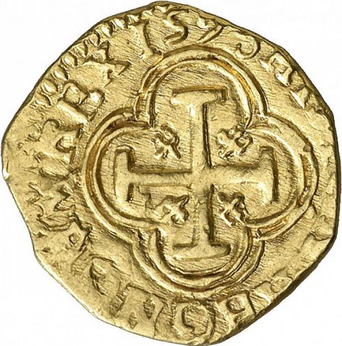 2 Escudos Reverse Image minted in SPAIN in 1598M (1556-98  -  FELIPE II)  - The Coin Database
