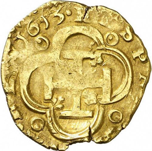 2 Escudos Reverse Image minted in SPAIN in 1615V (1598-21  -  FELIPE III)  - The Coin Database
