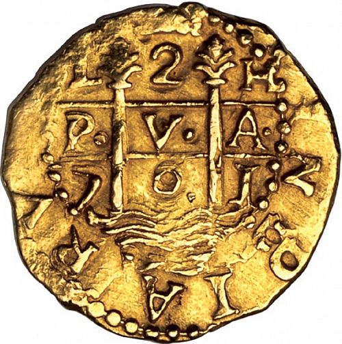 2 Escudos Obverse Image minted in SPAIN in 1701H (1700-46  -  FELIPE V)  - The Coin Database