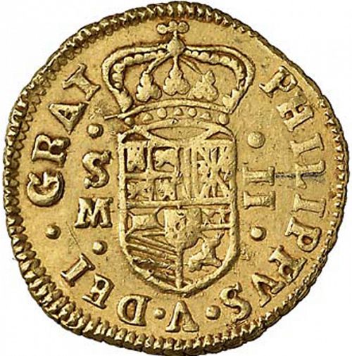 2 Escudos Obverse Image minted in SPAIN in 1701M (1700-46  -  FELIPE V)  - The Coin Database