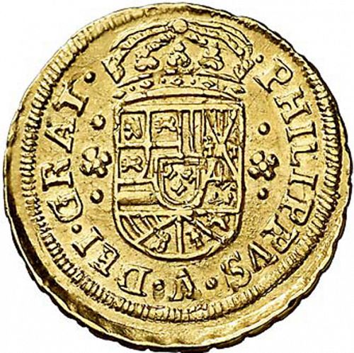 2 Escudos Obverse Image minted in SPAIN in 1703J (1700-46  -  FELIPE V)  - The Coin Database