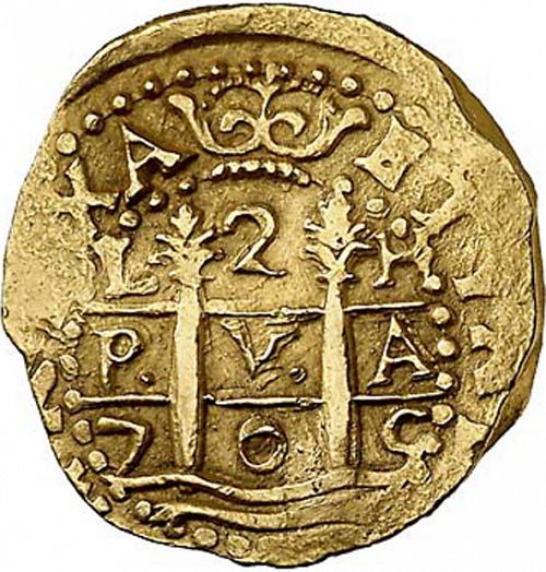 2 Escudos Obverse Image minted in SPAIN in 1705H (1700-46  -  FELIPE V)  - The Coin Database