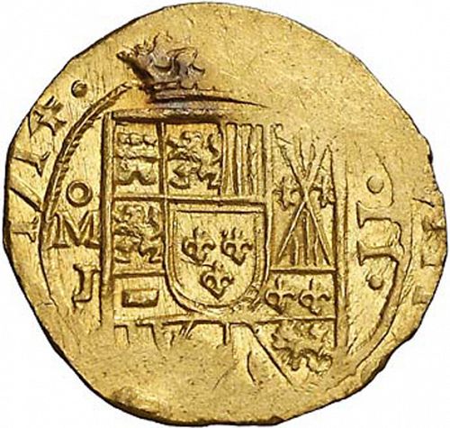 2 Escudos Obverse Image minted in SPAIN in 1714J (1700-46  -  FELIPE V)  - The Coin Database