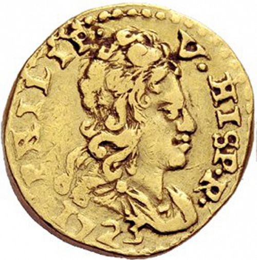 2 Escudos Obverse Image minted in SPAIN in 1723 (1700-46  -  FELIPE V)  - The Coin Database