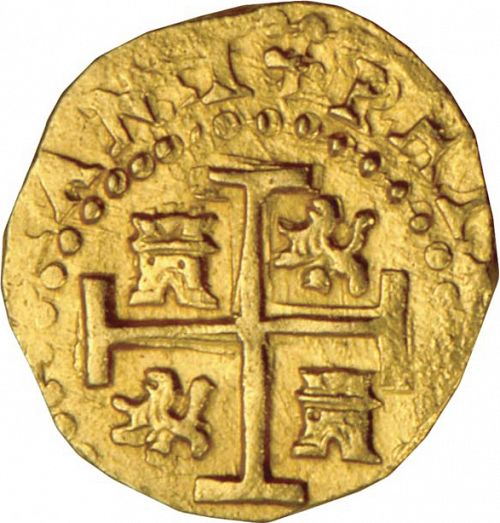 2 Escudos Reverse Image minted in SPAIN in 1710H (1700-46  -  FELIPE V)  - The Coin Database