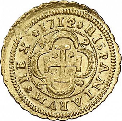 2 Escudos Reverse Image minted in SPAIN in 1712M (1700-46  -  FELIPE V)  - The Coin Database