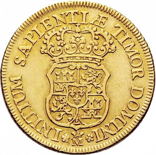 2 Escudos Reverse Image minted in SPAIN in 1729 (1700-46  -  FELIPE V)  - The Coin Database