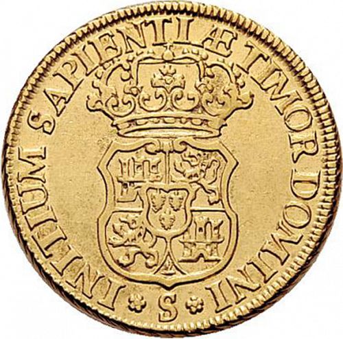 2 Escudos Reverse Image minted in SPAIN in 1730 (1700-46  -  FELIPE V)  - The Coin Database