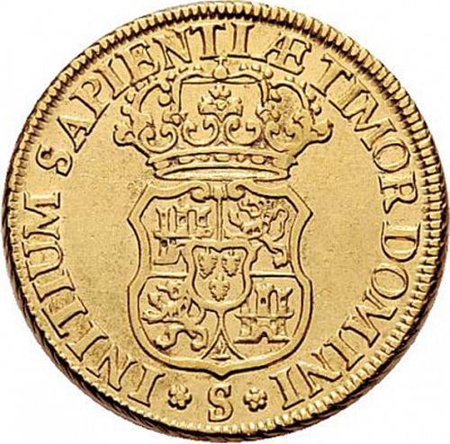 2 Escudos Reverse Image minted in SPAIN in 1730 (1700-46  -  FELIPE V)  - The Coin Database