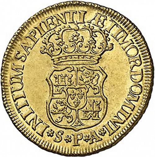 2 Escudos Reverse Image minted in SPAIN in 1732PA (1700-46  -  FELIPE V)  - The Coin Database