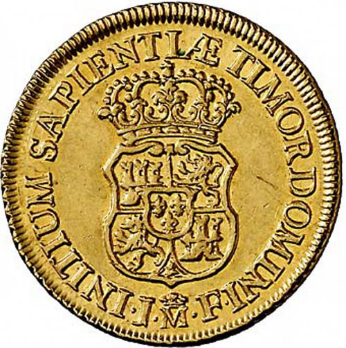 2 Escudos Reverse Image minted in SPAIN in 1734JF (1700-46  -  FELIPE V)  - The Coin Database