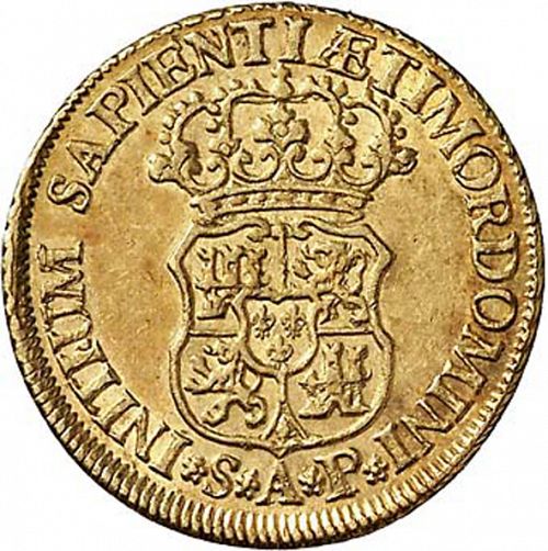 2 Escudos Reverse Image minted in SPAIN in 1736AP (1700-46  -  FELIPE V)  - The Coin Database