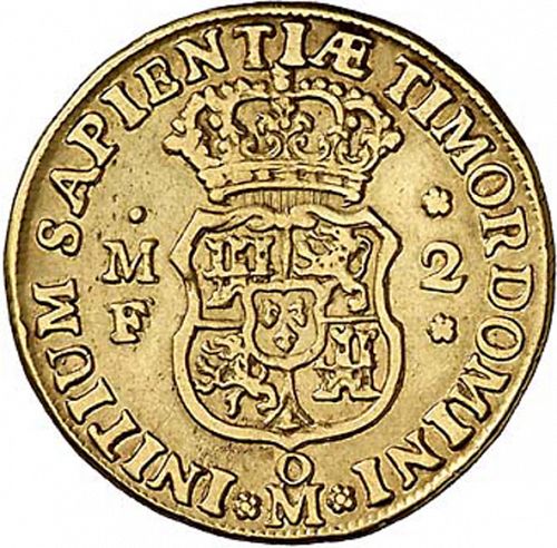2 Escudos Reverse Image minted in SPAIN in 1744MF (1700-46  -  FELIPE V)  - The Coin Database