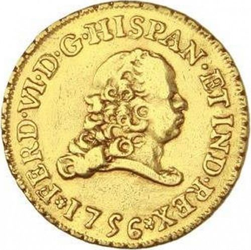2 Escudos Obverse Image minted in SPAIN in 1756MM (1746-59  -  FERNANDO VI)  - The Coin Database