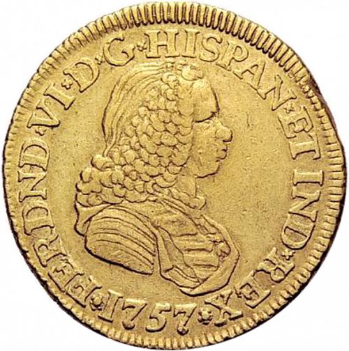 2 Escudos Obverse Image minted in SPAIN in 1757S (1746-59  -  FERNANDO VI)  - The Coin Database